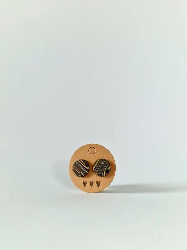 "Wooden circles" earrings