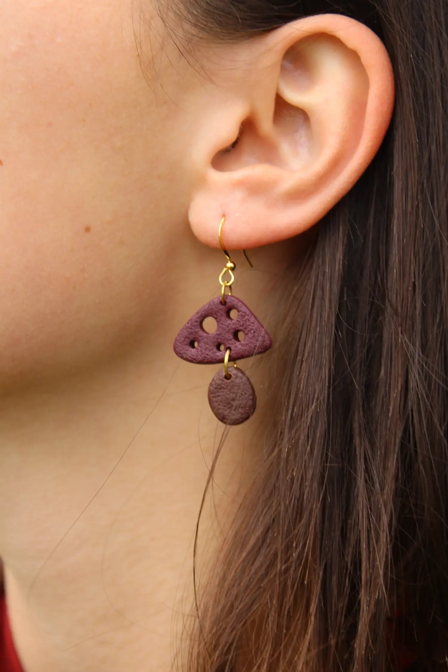 "Bordeaux sponge" earrings
