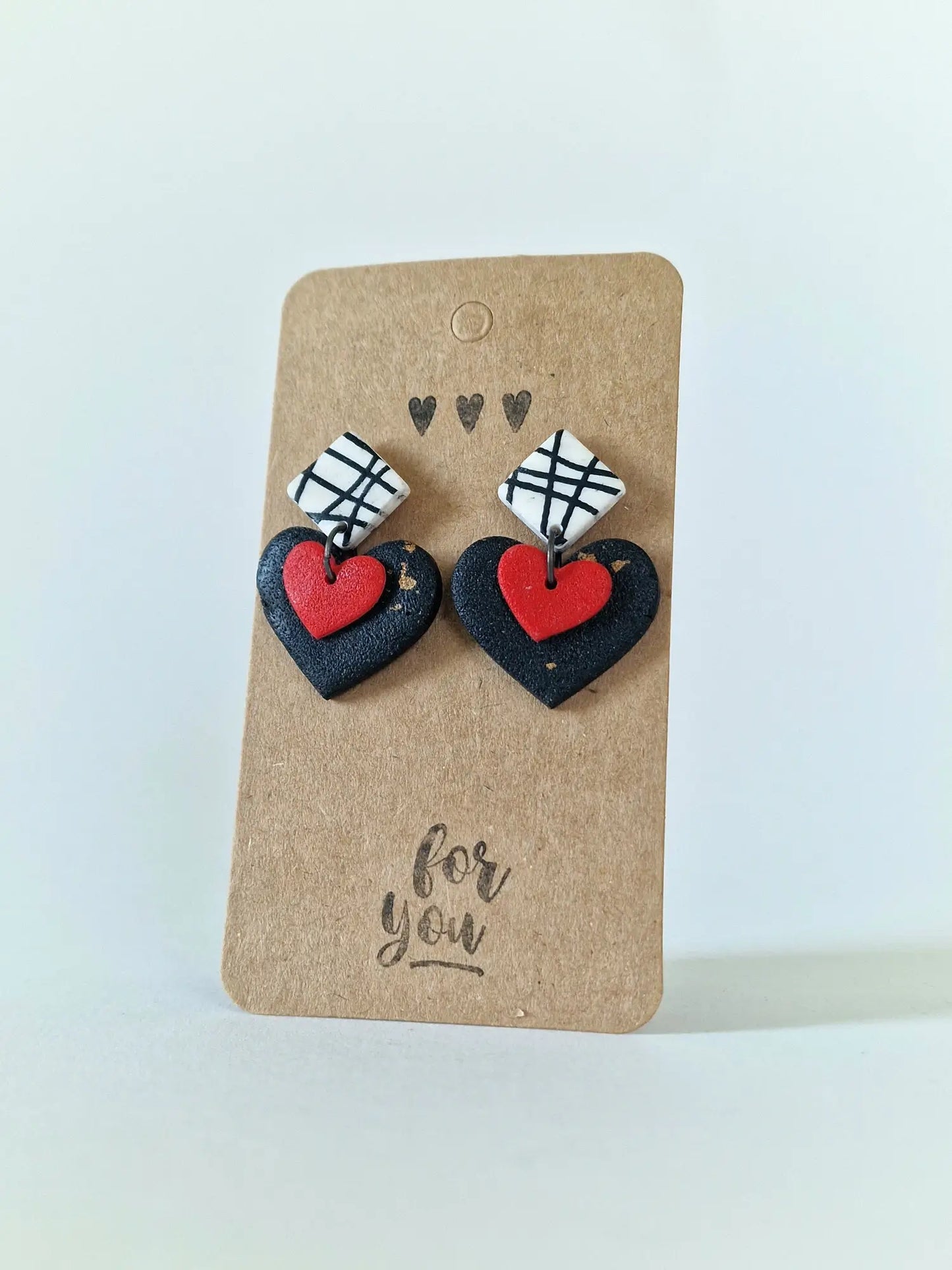 "Layered hearts" earrings