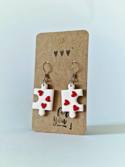"Cupid's puzzle piece" earrings