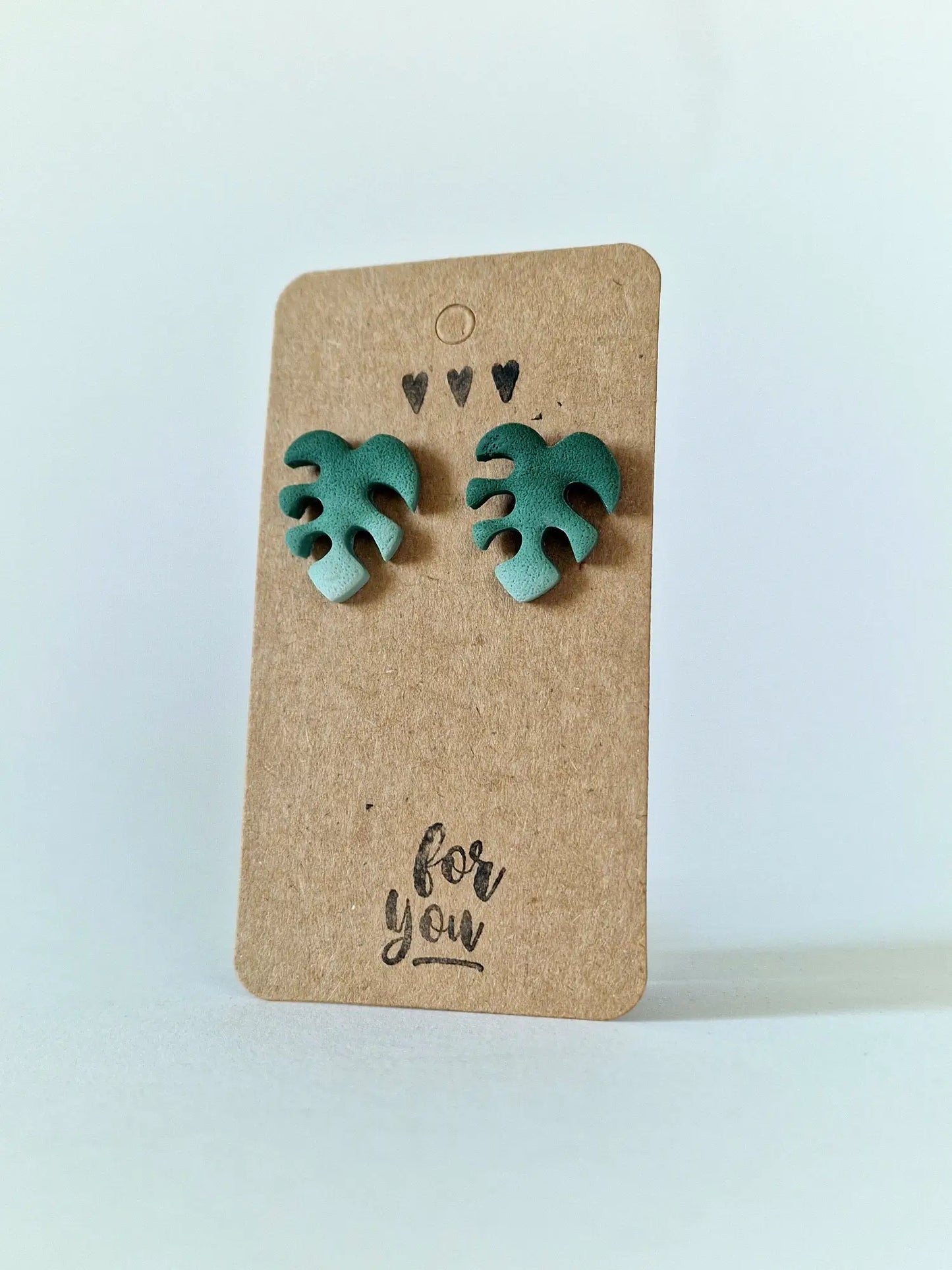"On-ear monstera" earrings