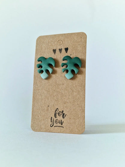 "On-ear monstera" earrings