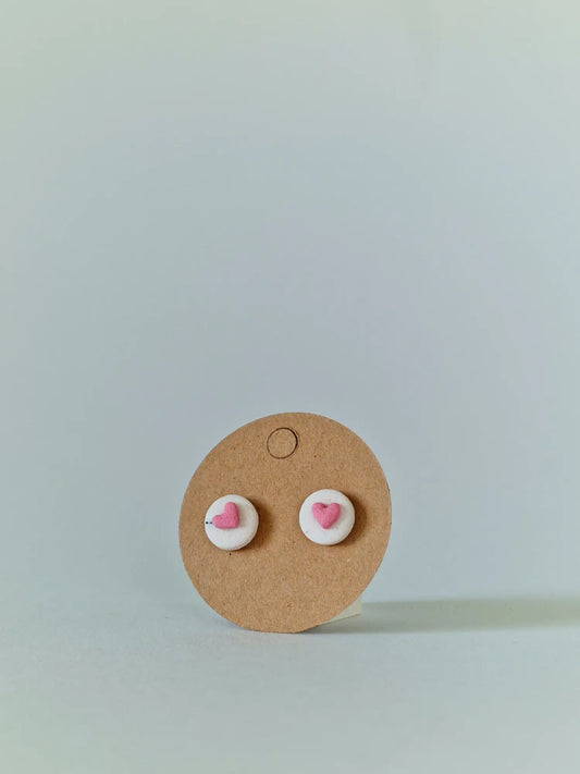 "Pink heart badge" earrings