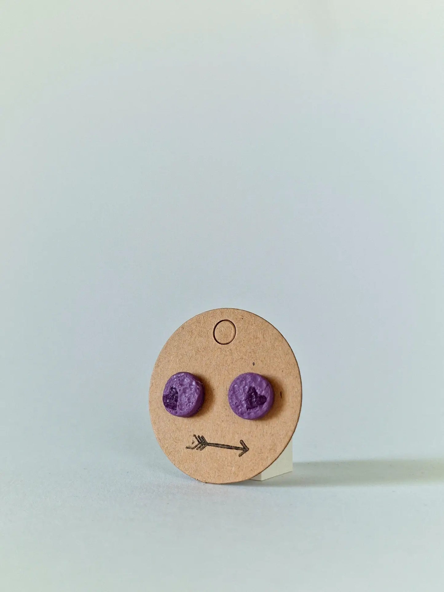 "Purple circled heart" earrings