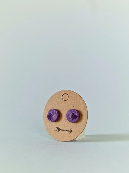 "Purple circled heart" earrings