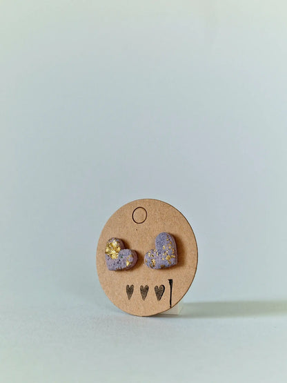 "Golden heart coral" earrings