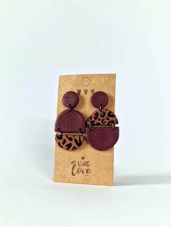 "Leopard bordeaux" earrings