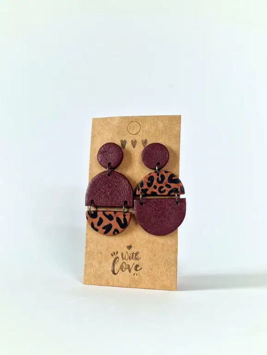 "Leopard bordeaux" earrings