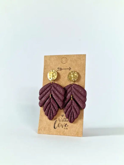 "Bordeaux leaves" earrings