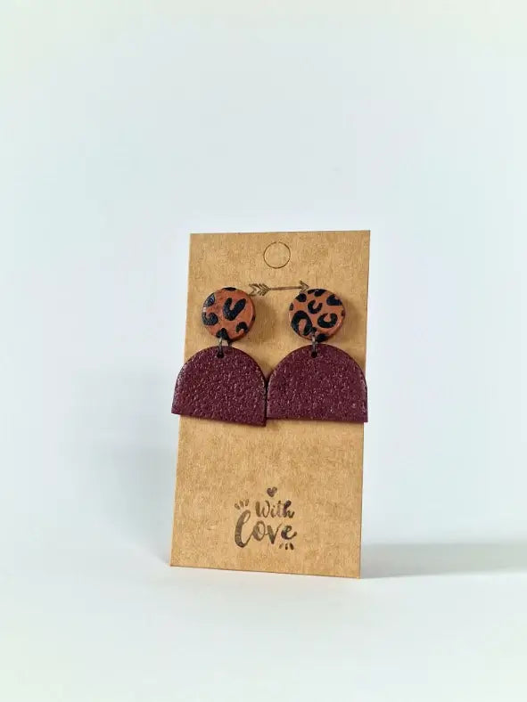 "Bordeaux semi-circles" earrings