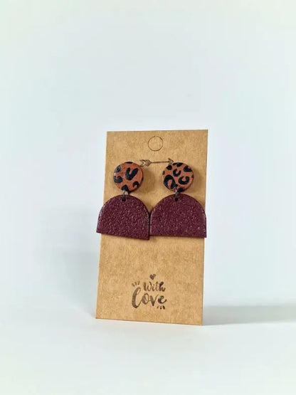 "Bordeaux semi-circles" earrings