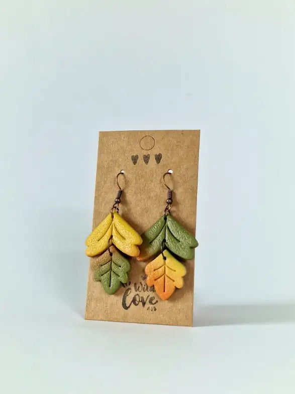 "Gradient leaves" earrings