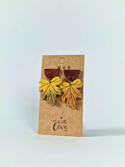 "Gradient leaves II" earrings