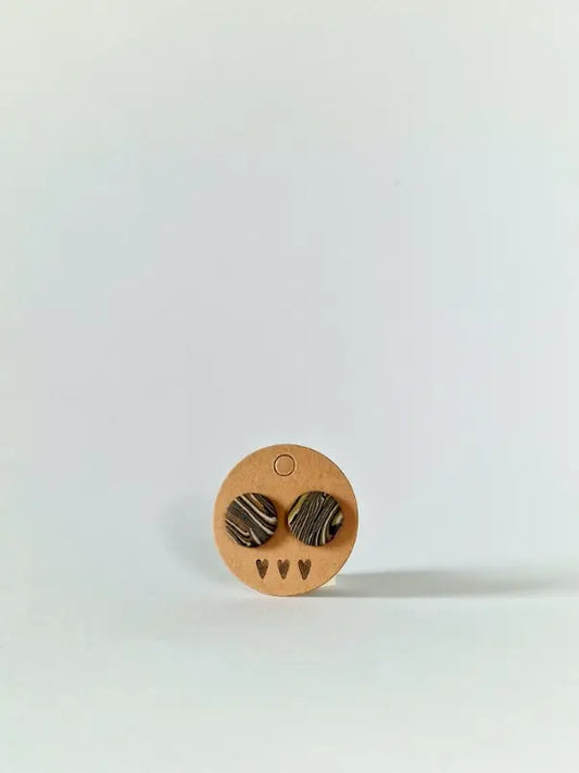 "Wooden circles" earrings