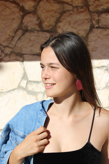 "Bordeaux tombstones" earrings