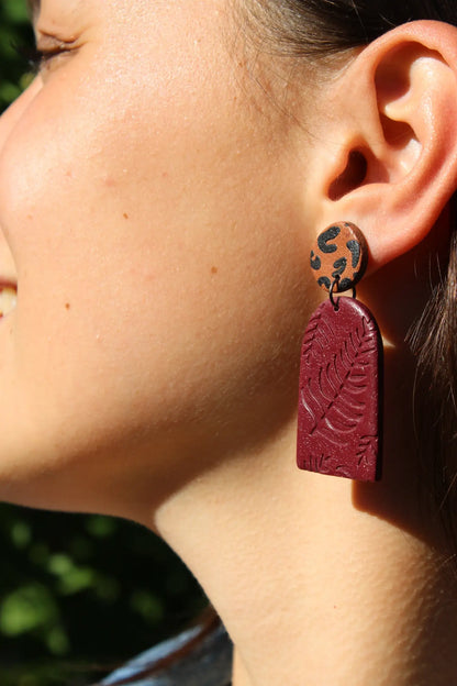 "Bordeaux tombstones" earrings