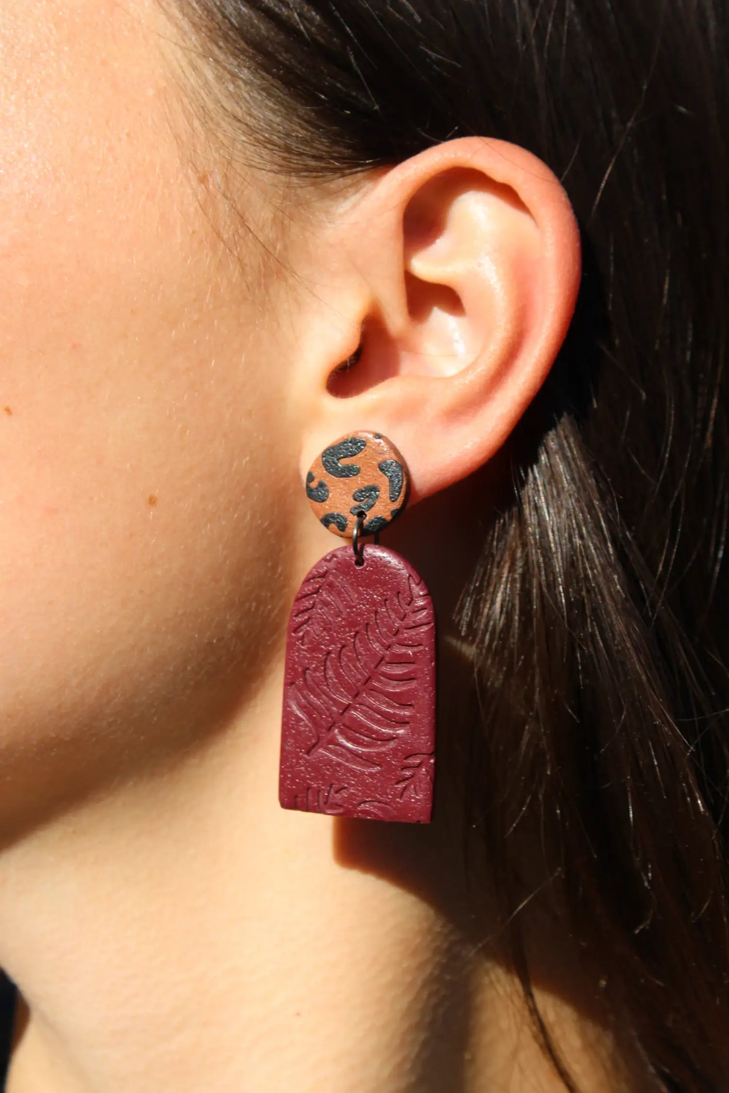 "Bordeaux tombstones" earrings