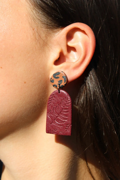 "Bordeaux tombstones" earrings