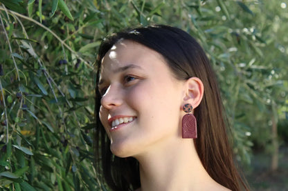 "Bordeaux tombstones" earrings