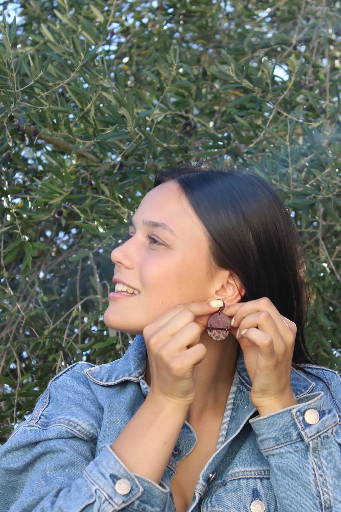 "Leopard bordeaux" earrings