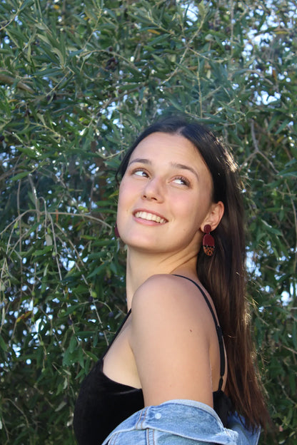 "Leopard bordeaux" earrings