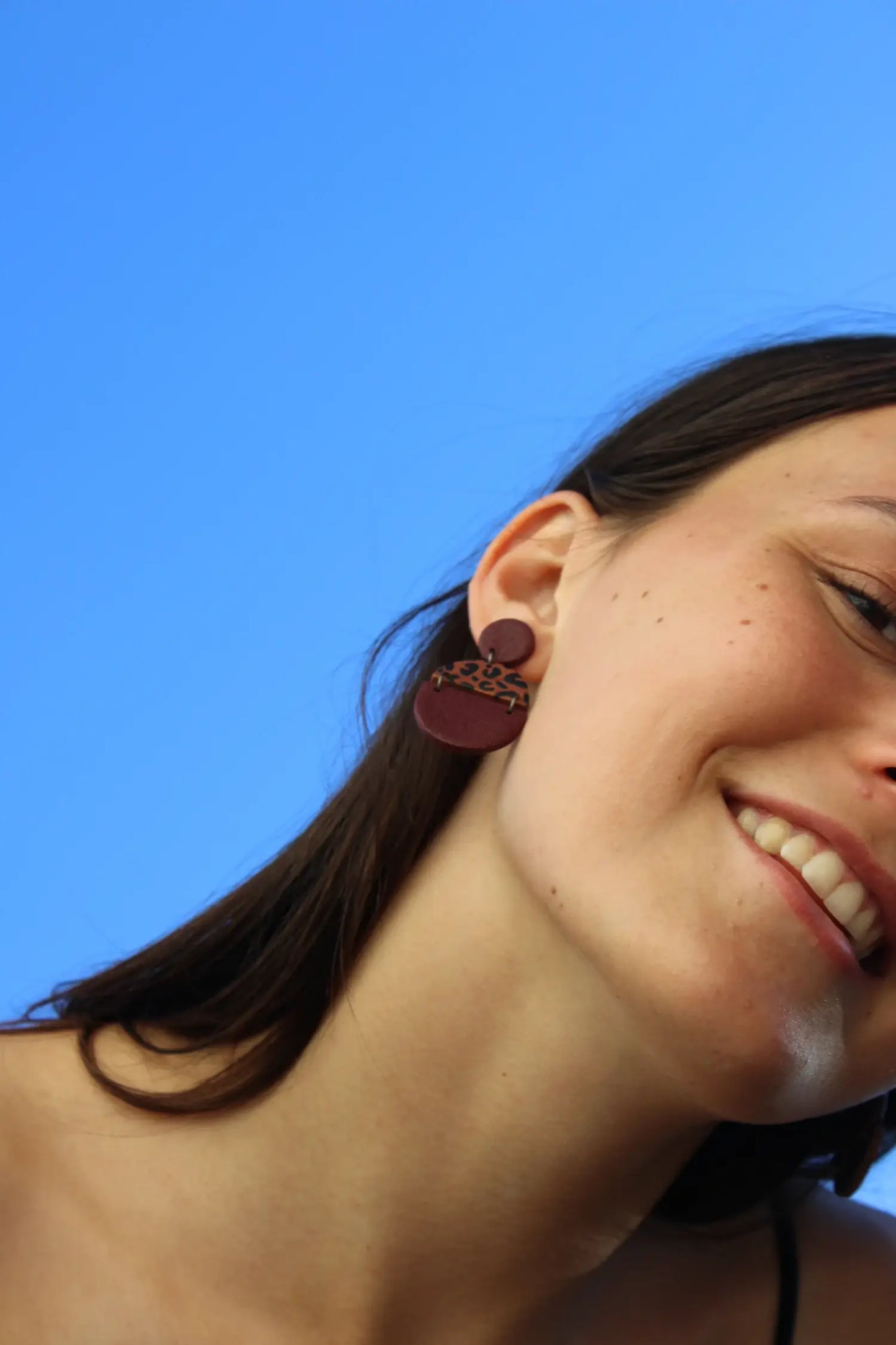 "Leopard bordeaux" earrings