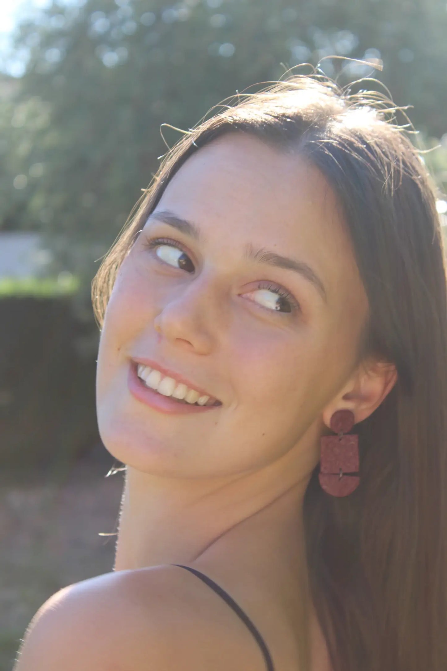 "Triple piece bordeaux" earrings