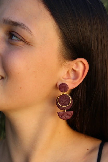 "Bordeaux prosperity" earrings