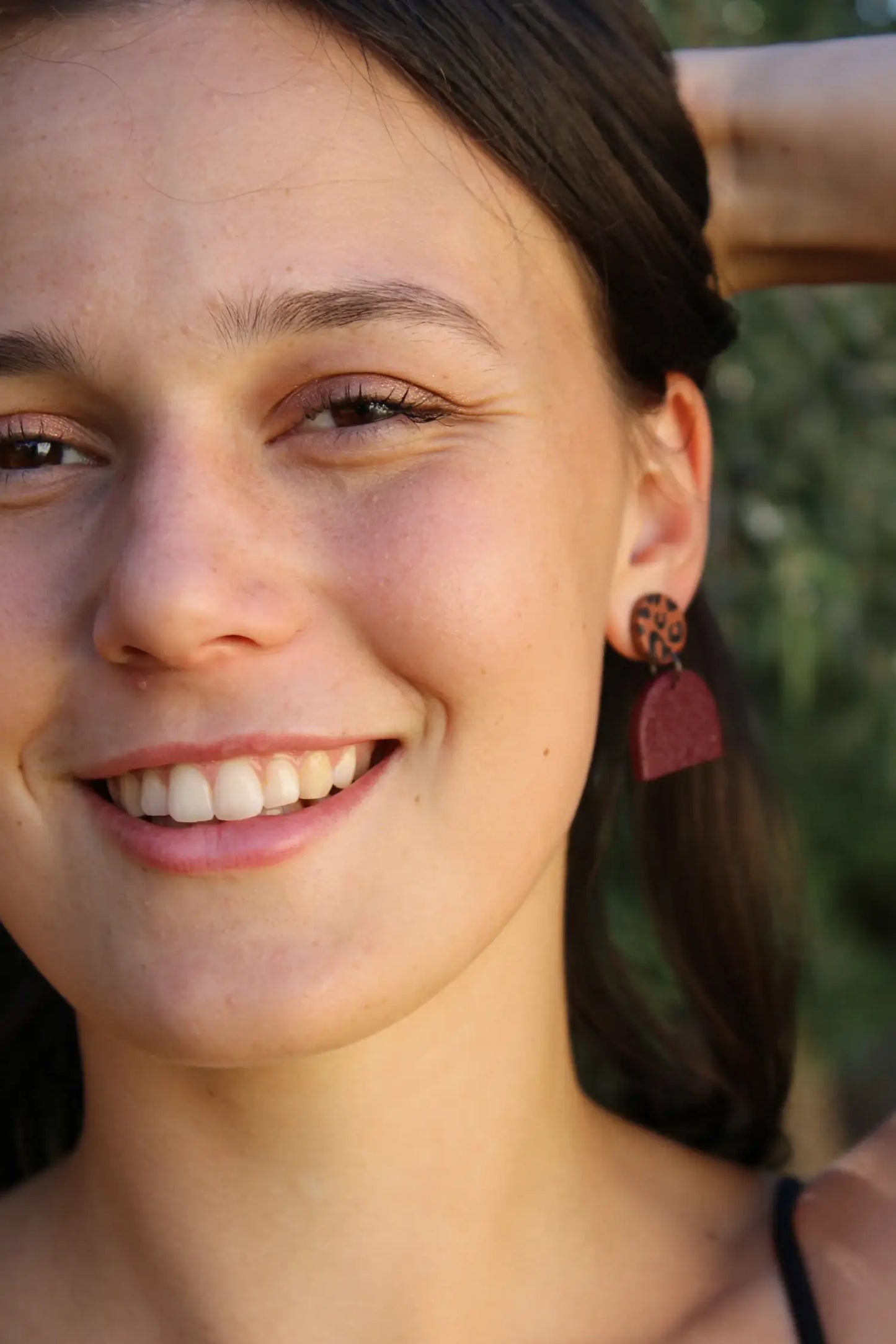 "Bordeaux semi-circles" earrings