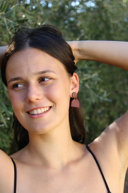 "Bordeaux semi-circles" earrings