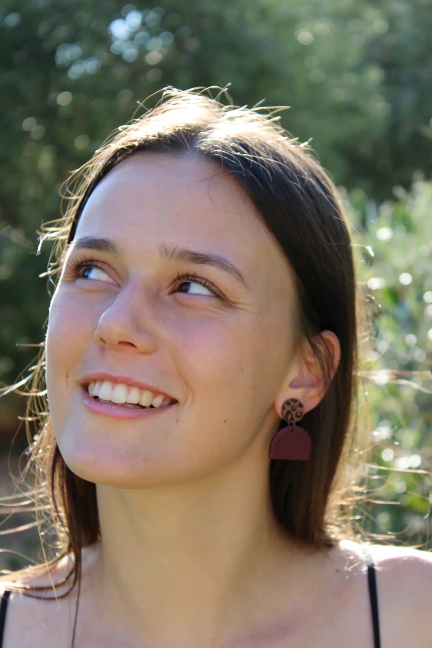 "Bordeaux semi-circles" earrings