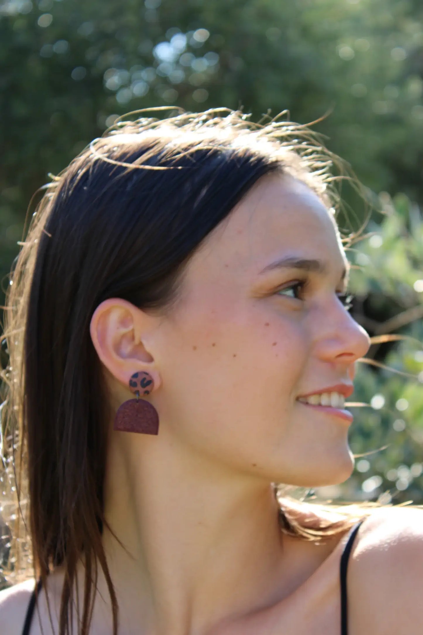 "Bordeaux semi-circles" earrings