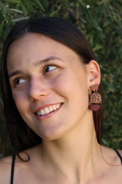 "Leopard bordeaux" earrings