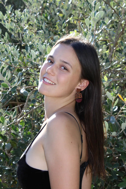 "Leopard bordeaux" earrings