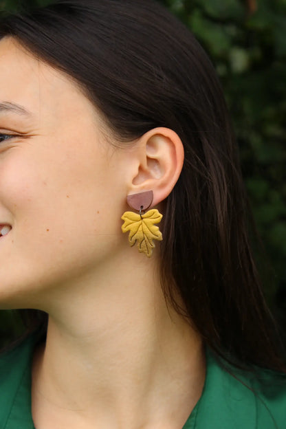 "Gradient leaves II" earrings