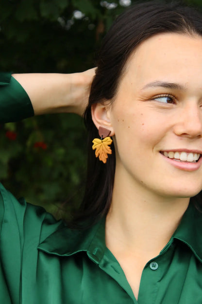 "Gradient leaves II" earrings