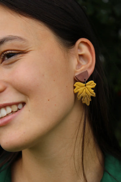 "Gradient leaves II" earrings