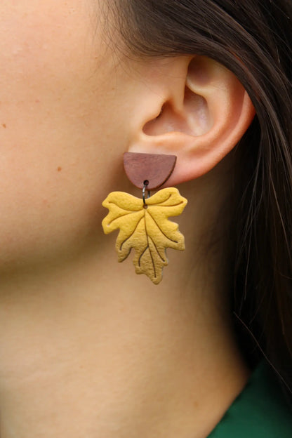"Gradient leaves II" earrings
