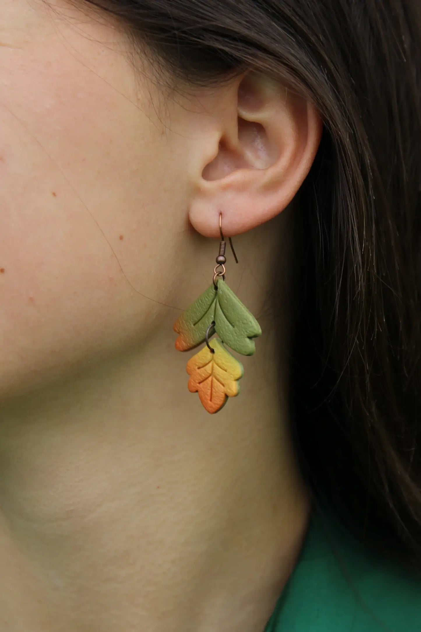 "Gradient leaves" earrings