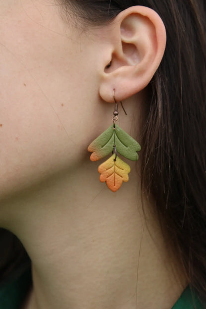 "Gradient leaves" earrings