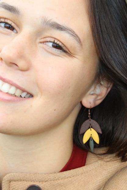 "Triple leaves II" earrings