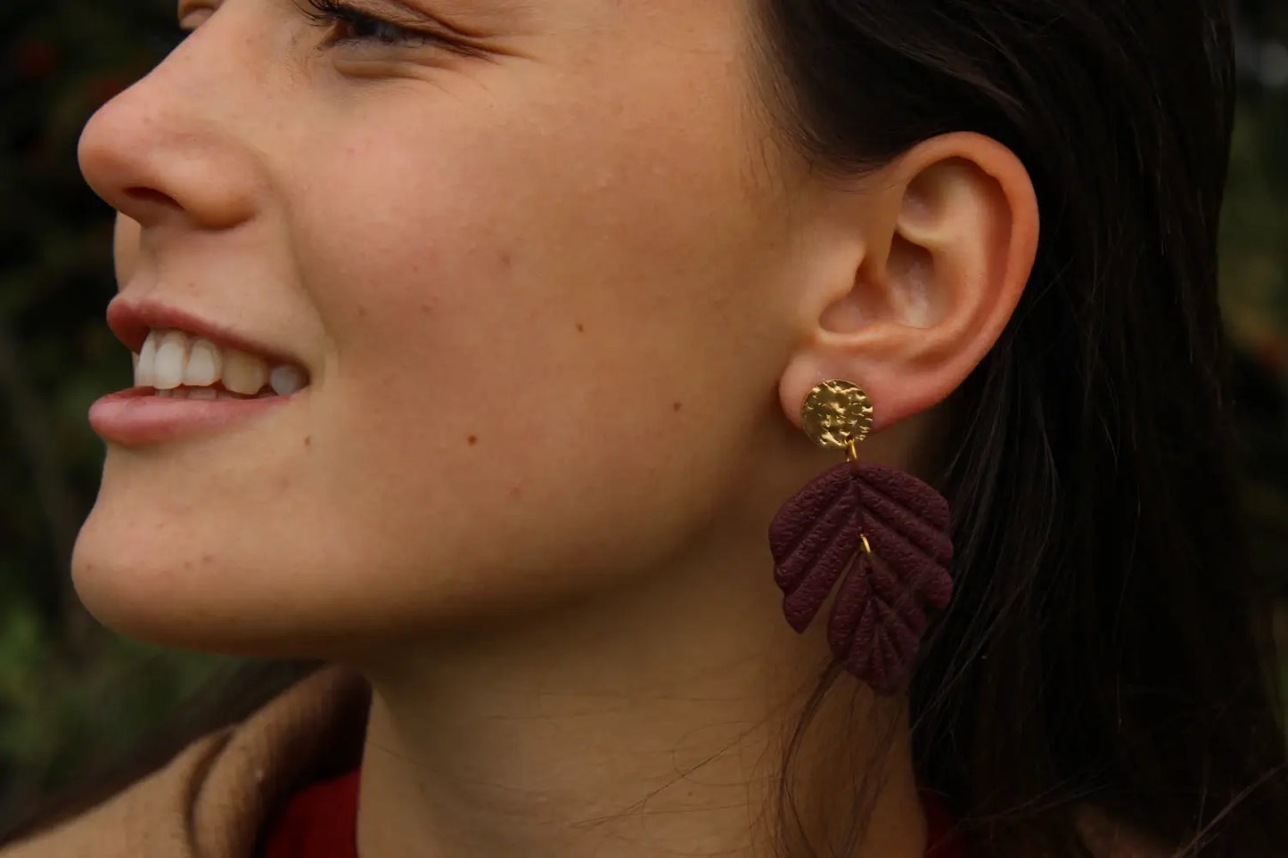 "Bordeaux leaves" earrings