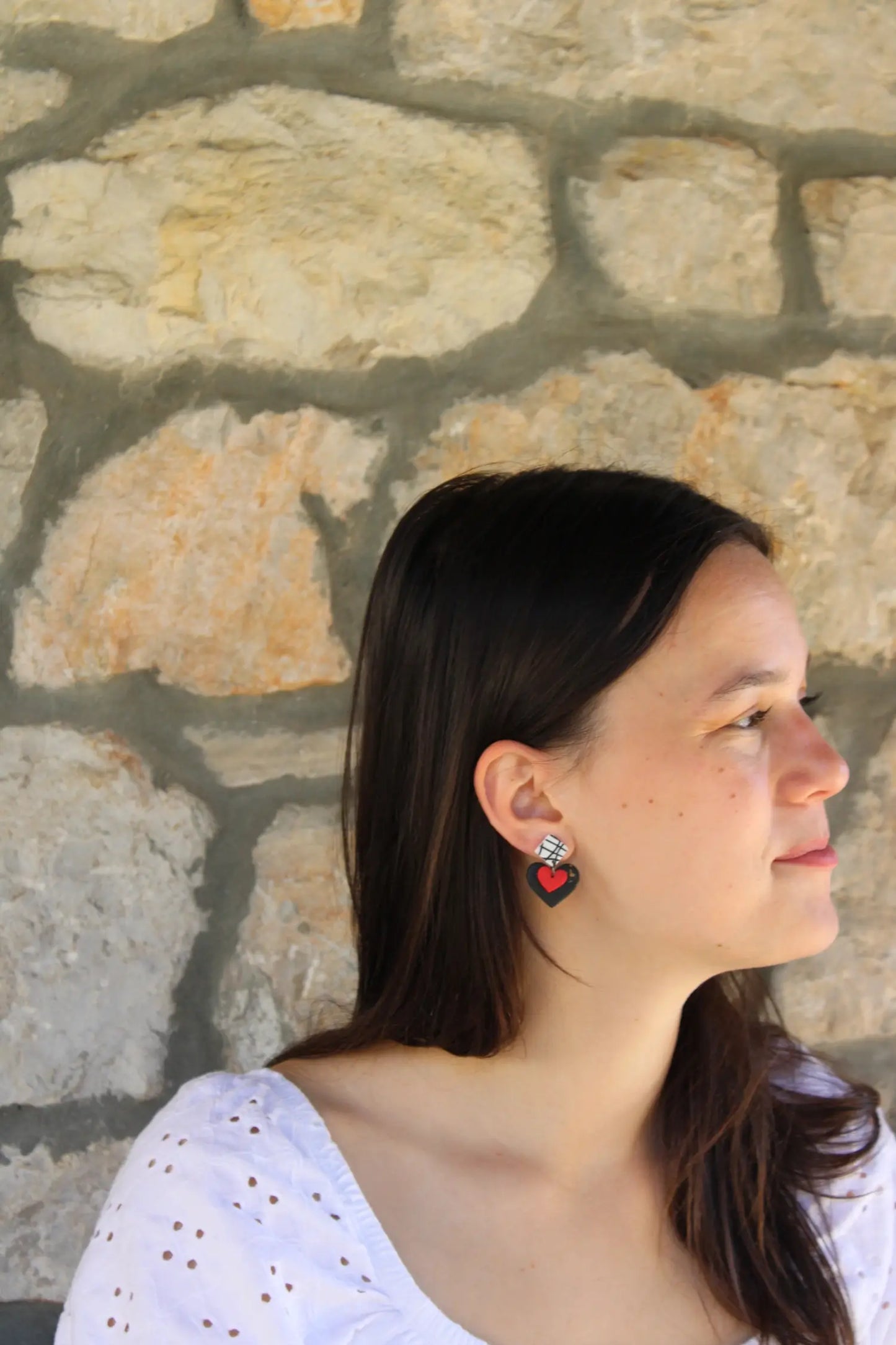 "Layered hearts" earrings