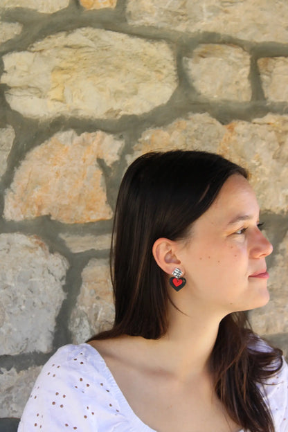 "Layered hearts" earrings