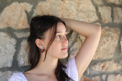 "Layered hearts" earrings