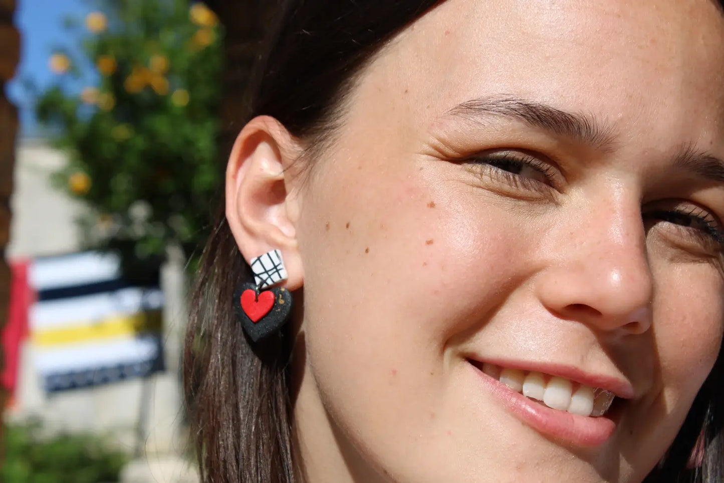 "Layered hearts" earrings