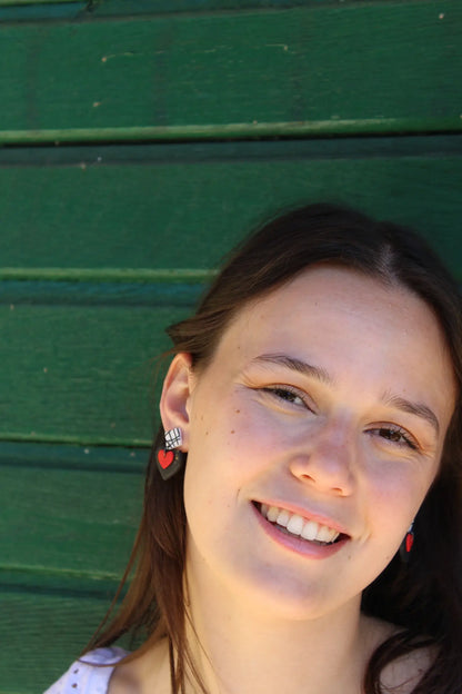 "Layered hearts" earrings