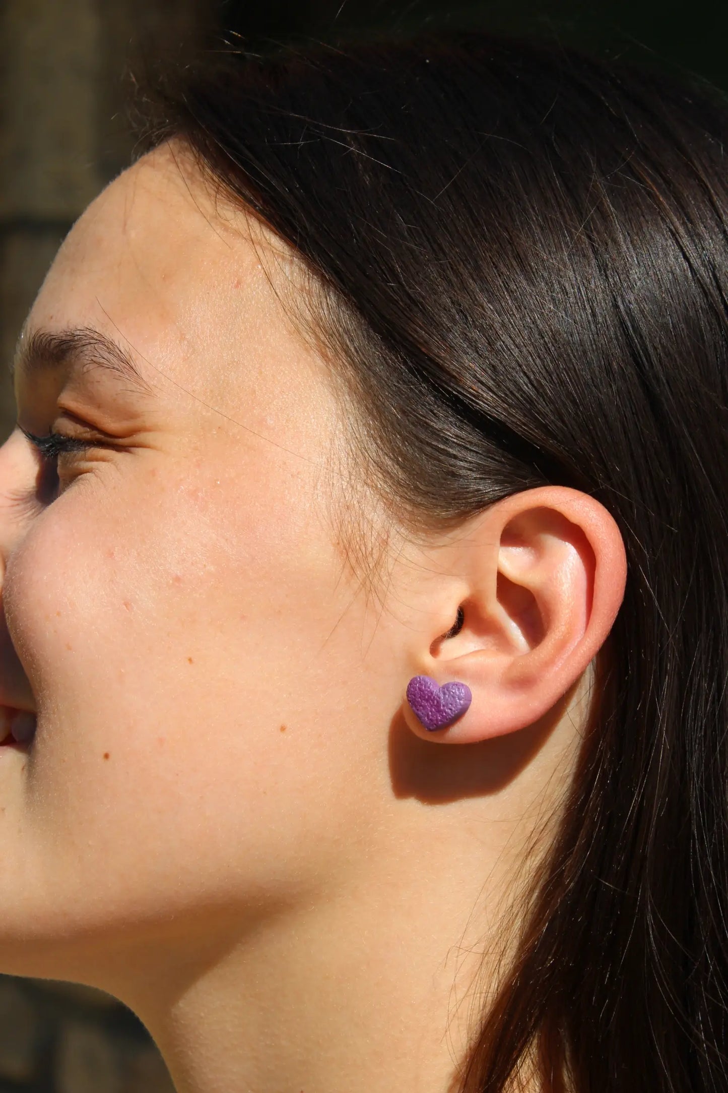 "Purple heart" earrings