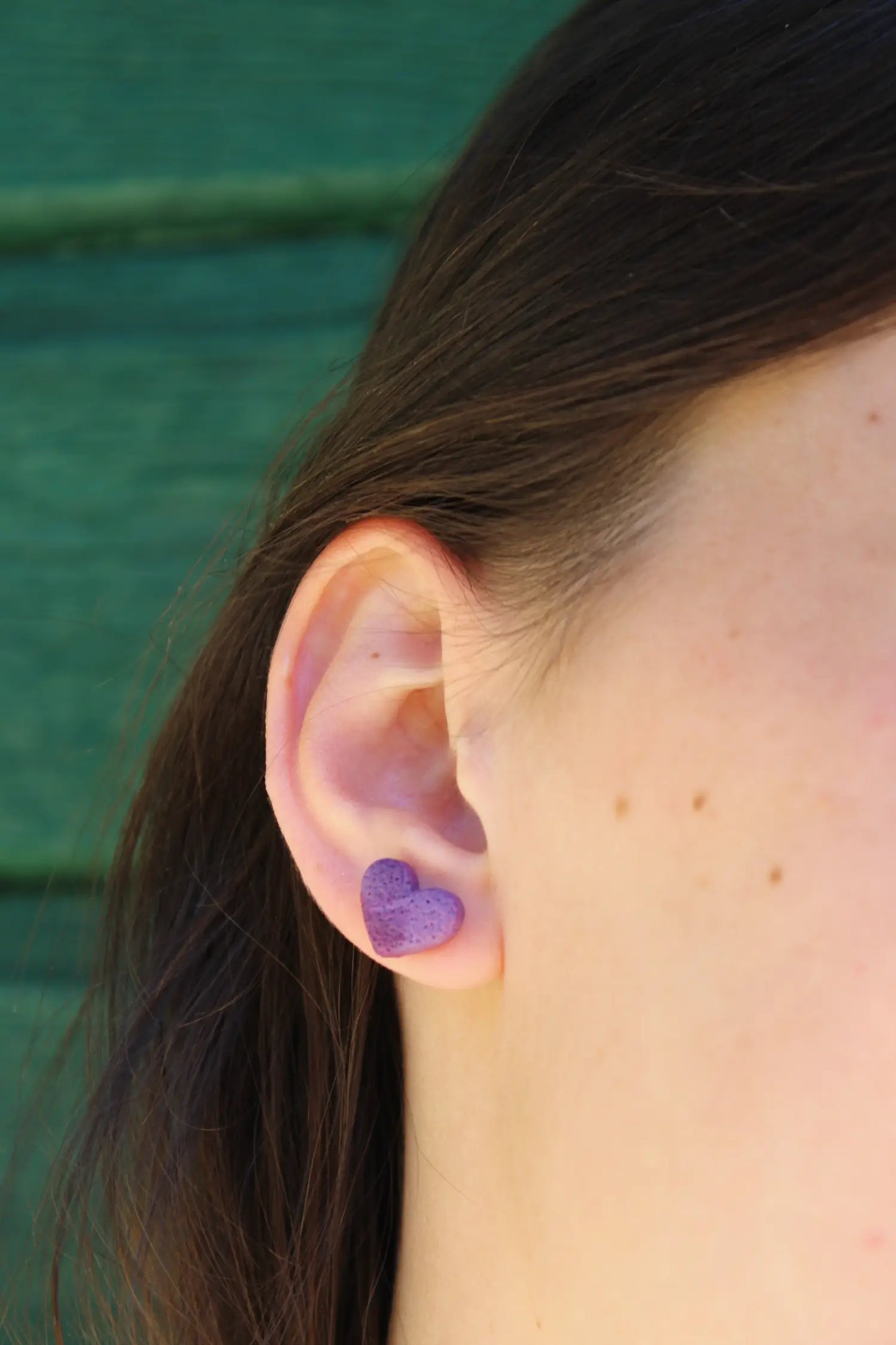 "Purple heart" earrings
