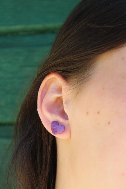 "Purple heart" earrings